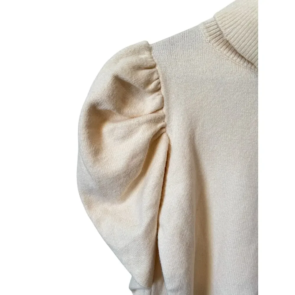 TULAROSA NWT RaeLynn Sweater Puff Sleeve Ivory Size Large Revolve Winter Neutral - Picture 5 of 9